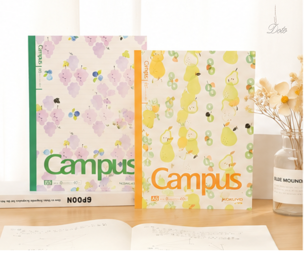 KOKUYO Campus A5 Notebook | Japanese Stationery | 8mm Dot-Lined | 40 Pages | Fruit Series | Premium Writing Paper