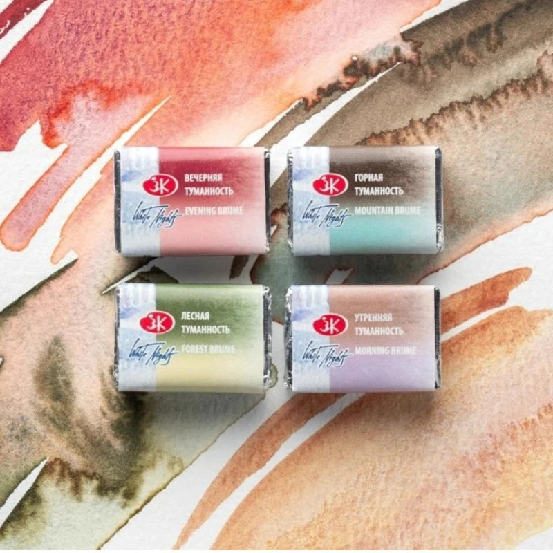 White Nights Limited Edition Granulation Watercolor Pan | Professional Artist Grade — Dream, Mystery & Nebula Series