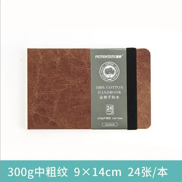 POTENTATE Watercolor 100% Cotton Paper Pad 24 Sheets10x10cm/9x14cm/13x19cm Artists Beginners Watercolor Sketchbook Drawing Paper
