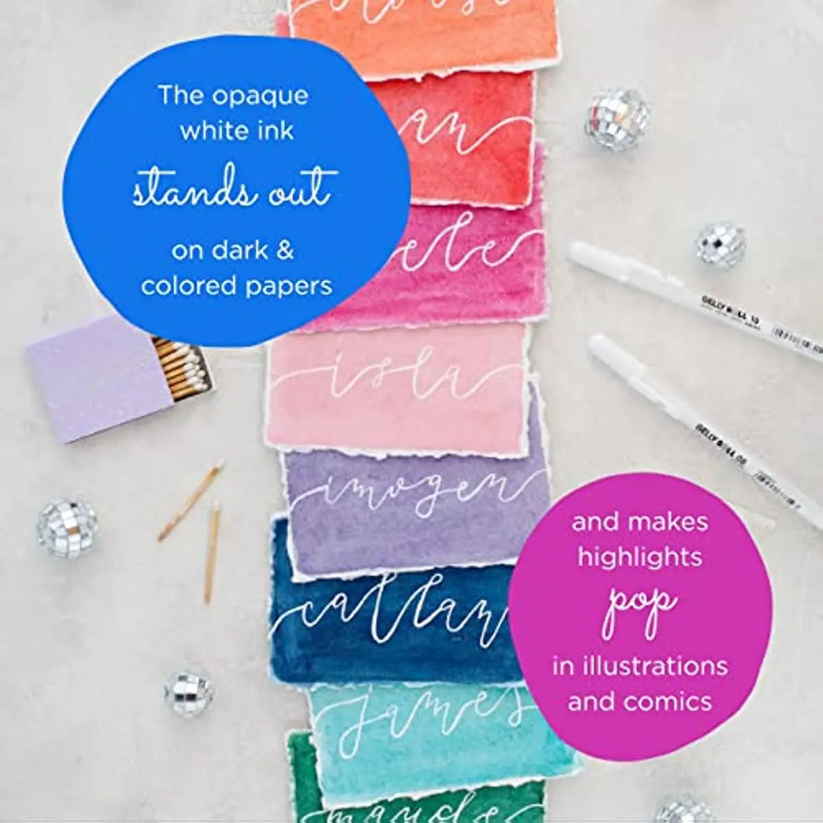 SAKURA Gelly Roll White Gel Pen – Fine, Medium & Bold Tip | Japanese White Ink Pen for Journaling, Art & Sketching