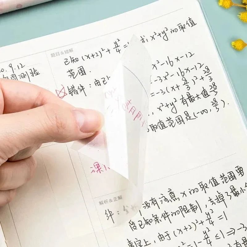 Transparent Sticky Notes 50 Sheets | Clear Sticky Memo Pads for Journaling, Planning, Office & School Supplies