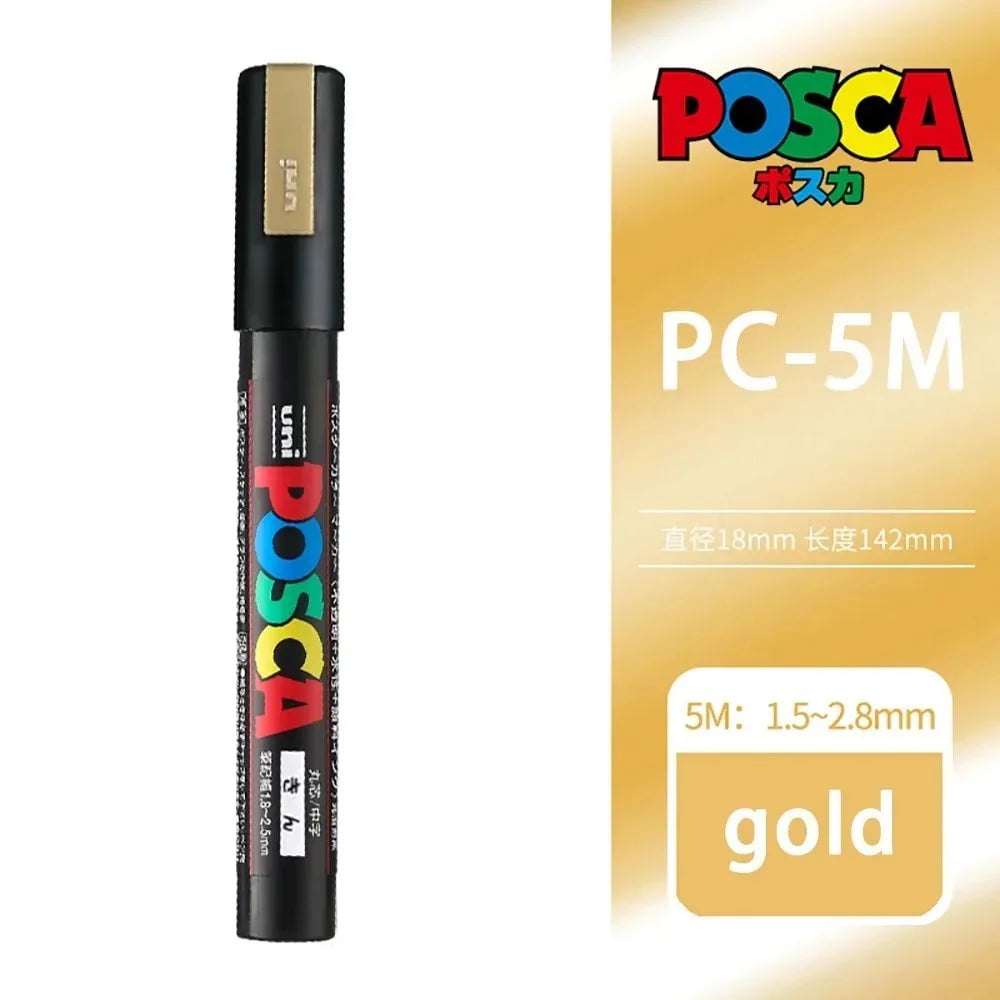 Uni POSCA Paint Marker – PC-1M / PC-3M / PC-5M Acrylic Ink Pen for Art, Graffiti & DIY