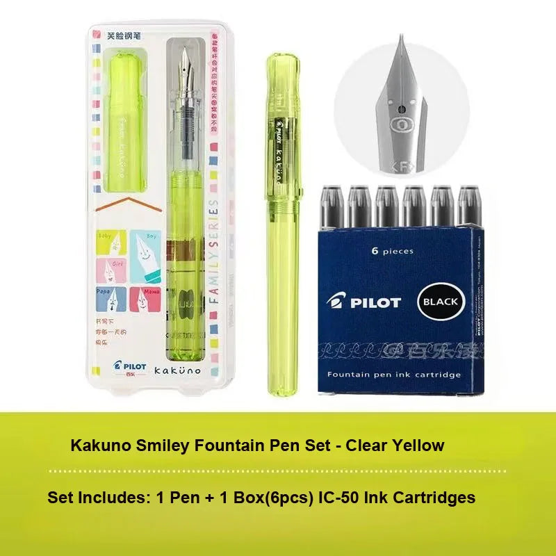Pilot Kakuno Fountain Pen Anti-Roll Barrel Beginner Friendly Grip Smooth Writing Calligraphy Pens Collection Thoughtful Supplies