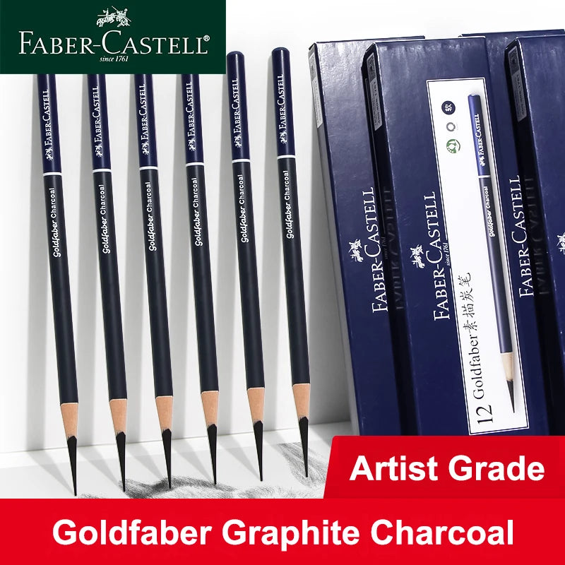 Faber-Castell Goldfaber Charcoal Pencils – Set of 5 or 6 for Drawing & Sketching