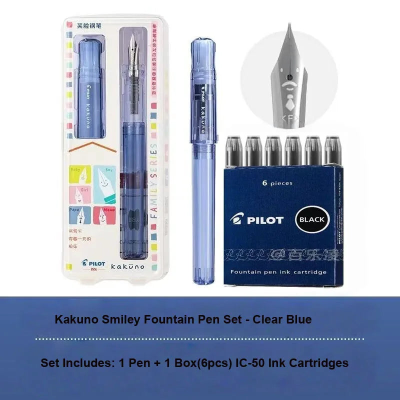Pilot Kakuno Fountain Pen Anti-Roll Barrel Beginner Friendly Grip Smooth Writing Calligraphy Pens Collection Thoughtful Supplies