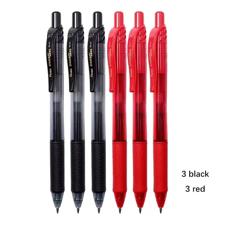 6pcs Pentel Energel Gel Pen BL107 0.7mm Quick Drying Ink Push Type Pens Writting Smooth Signature Pen School Supplies