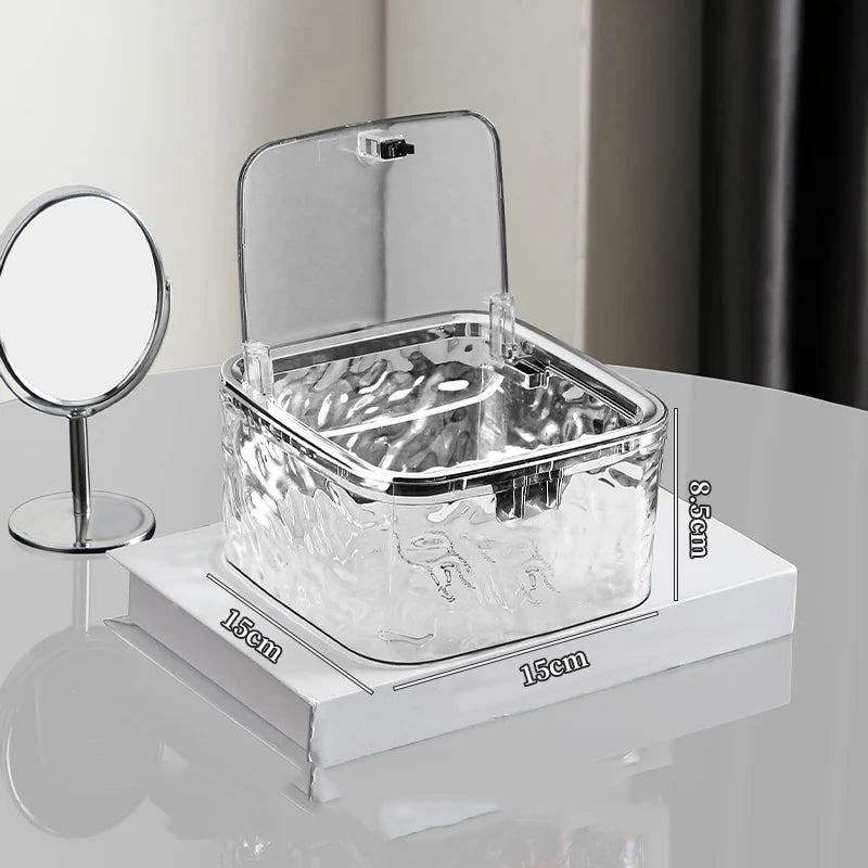 Clear Acrylic Stationery Storage Box with Lid | Transparent Desktop Organizer for Pens, Washi Tape & Desk Accessories