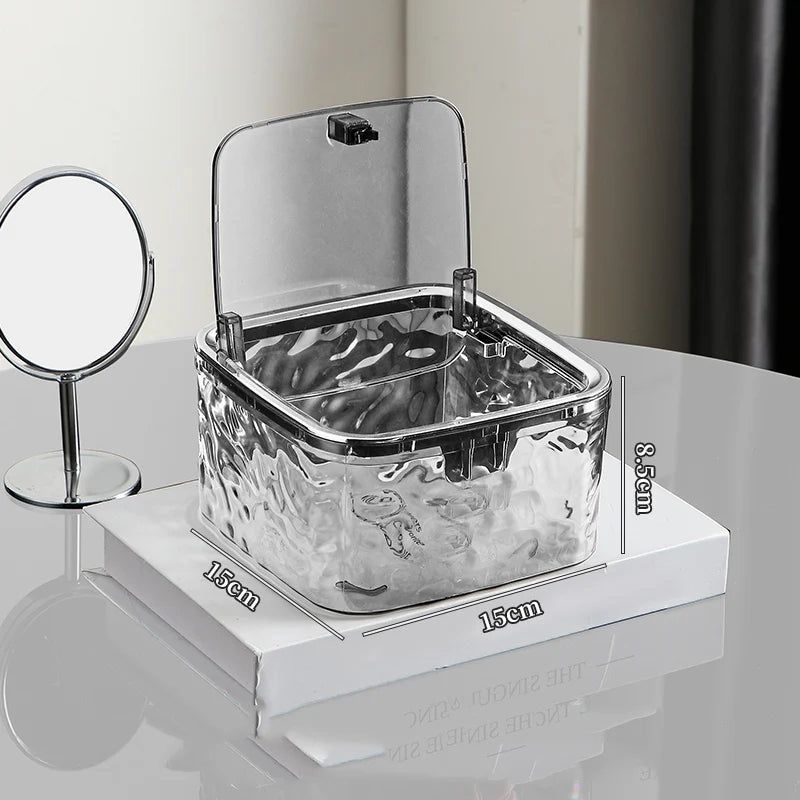 Clear Acrylic Stationery Storage Box with Lid | Transparent Desktop Organizer for Pens, Washi Tape & Desk Accessories