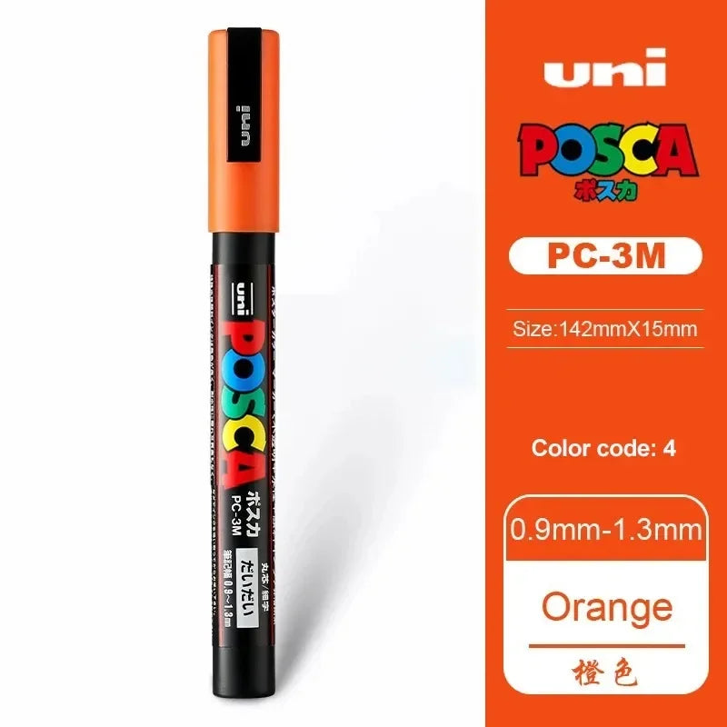 Uni POSCA Paint Marker – PC-1M / PC-3M / PC-5M Acrylic Ink Pen for Art, Graffiti & DIY