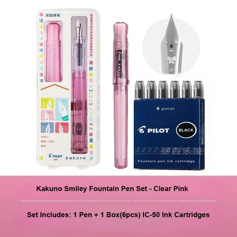 Pilot Kakuno Fountain Pen Anti-Roll Barrel Beginner Friendly Grip Smooth Writing Calligraphy Pens Collection Thoughtful Supplies