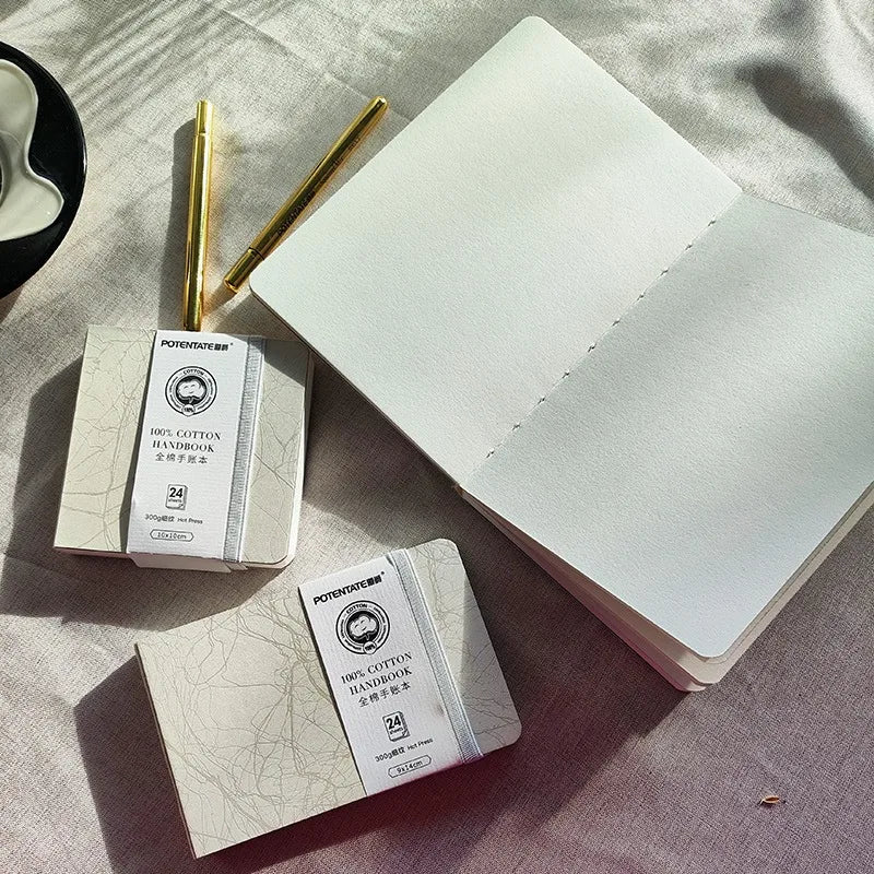 POTENTATE Watercolor 100% Cotton Paper Pad 24 Sheets10x10cm/9x14cm/13x19cm Artists Beginners Watercolor Sketchbook Drawing Paper