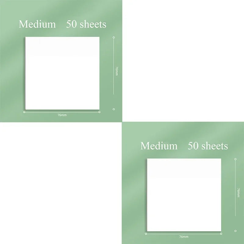 Transparent Sticky Notes 50 Sheets | Clear Sticky Memo Pads for Journaling, Planning, Office & School Supplies