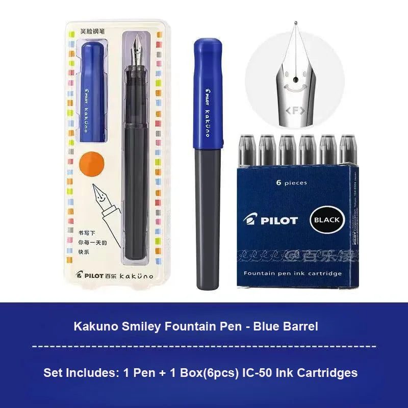 Pilot Kakuno Fountain Pen Anti-Roll Barrel Beginner Friendly Grip Smooth Writing Calligraphy Pens Collection Thoughtful Supplies