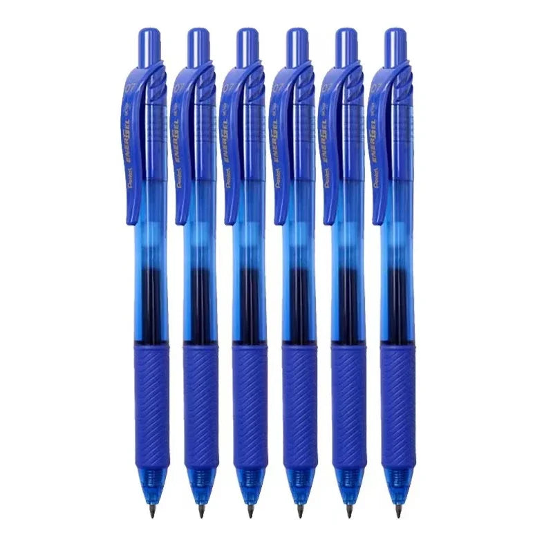 6pcs Pentel Energel Gel Pen BL107 0.7mm Quick Drying Ink Push Type Pens Writting Smooth Signature Pen School Supplies