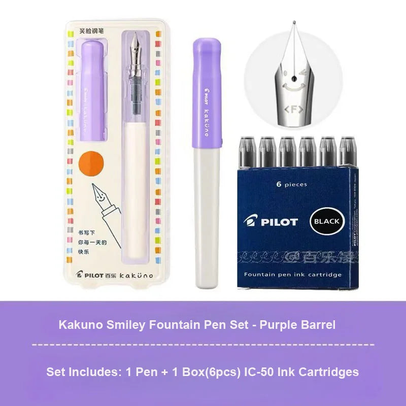 Pilot Kakuno Fountain Pen Anti-Roll Barrel Beginner Friendly Grip Smooth Writing Calligraphy Pens Collection Thoughtful Supplies