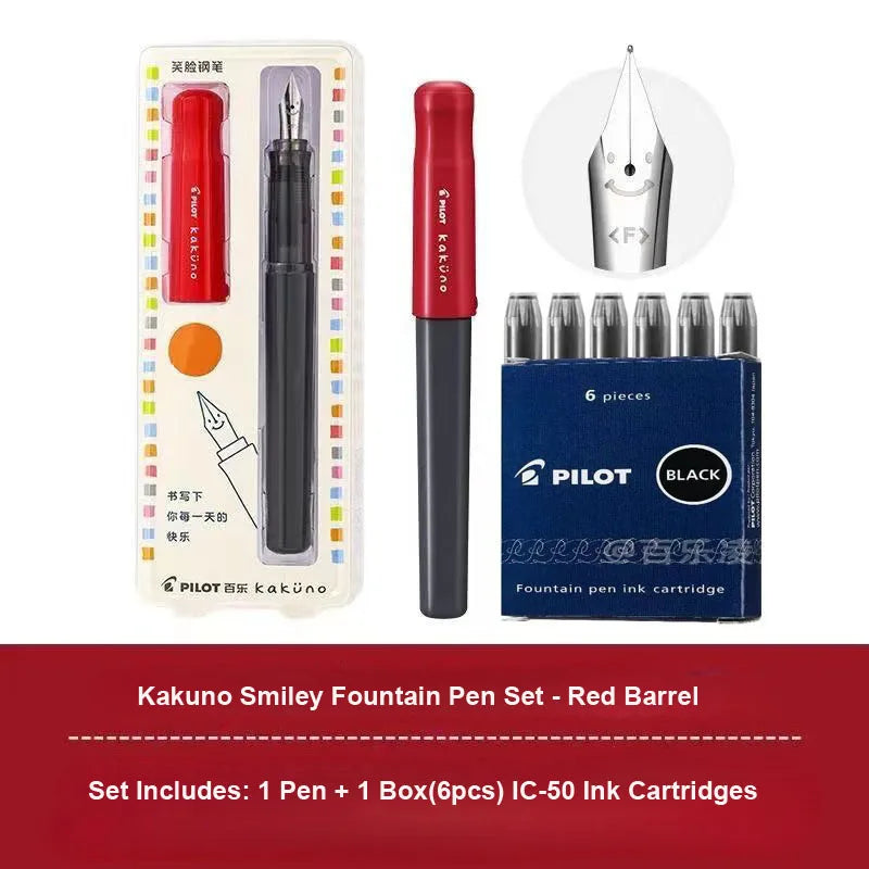 Pilot Kakuno Fountain Pen Anti-Roll Barrel Beginner Friendly Grip Smooth Writing Calligraphy Pens Collection Thoughtful Supplies
