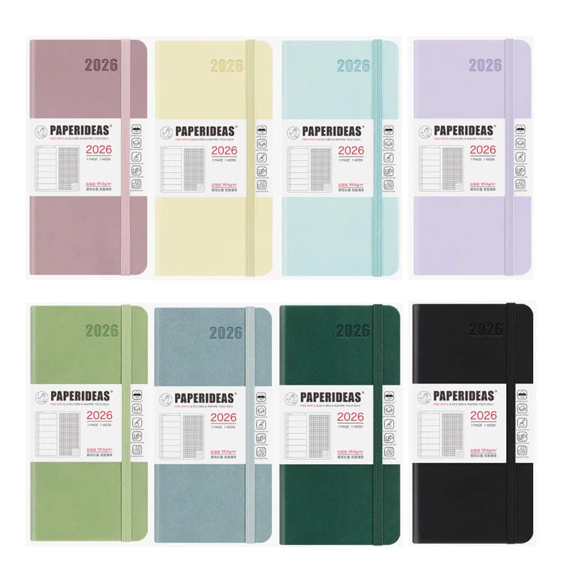Paperideas 2026 Weekly Planner A6 | Pocket Agenda, Daily Journal & Weekly Organizer | Portable Planner Notebook