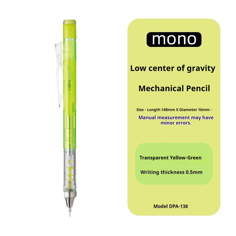 TOMBOW MONO Graph Shaker Mechanical Pencil,0.3/0.5mm Frosted Clear Rod Low Center of Gravity Design,Shake-to-Advance Art Supplie