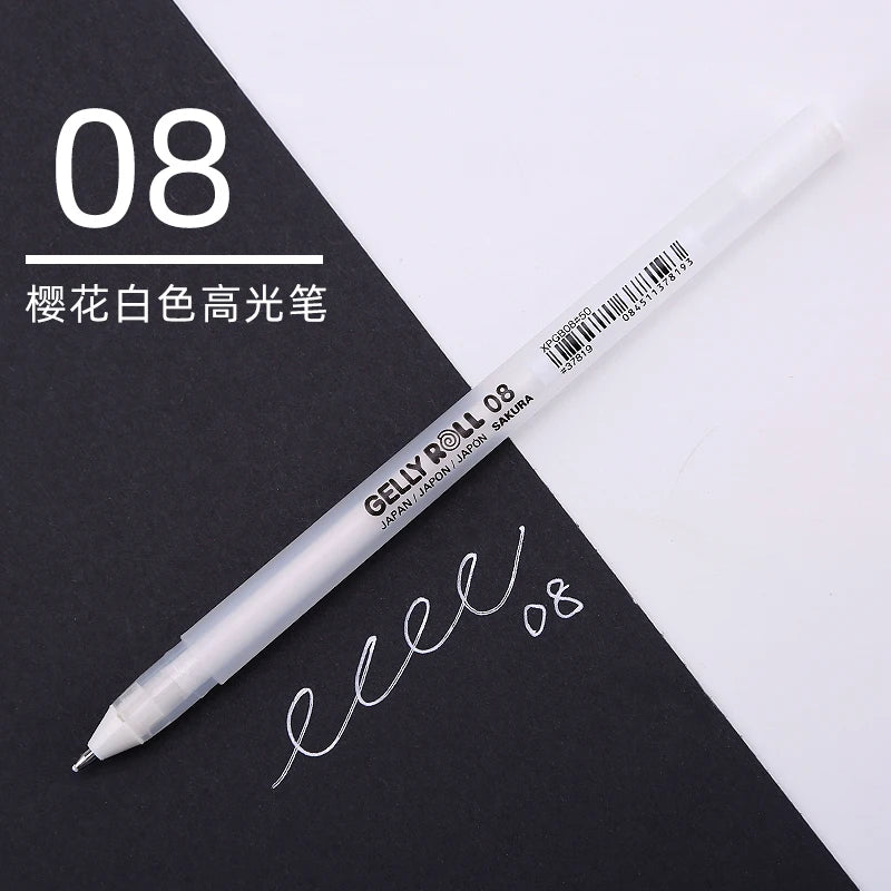 SAKURA Gelly Roll White Gel Pen – Fine, Medium & Bold Tip | Japanese White Ink Pen for Journaling, Art & Sketching