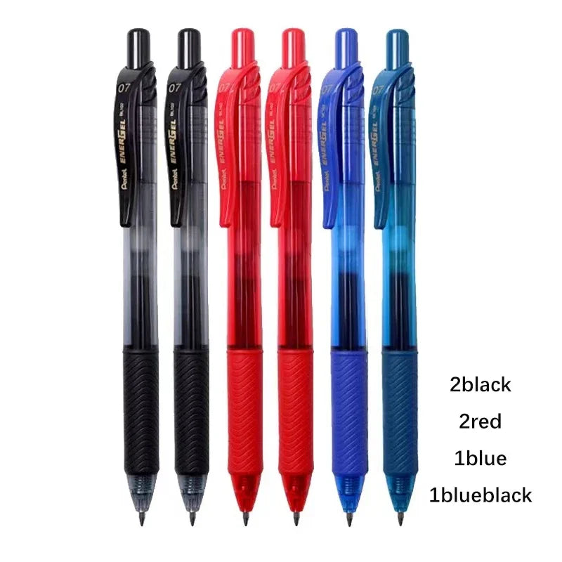 6pcs Pentel Energel Gel Pen BL107 0.7mm Quick Drying Ink Push Type Pens Writting Smooth Signature Pen School Supplies