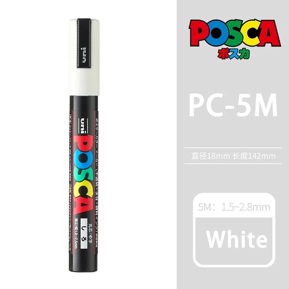 Uni POSCA Paint Marker – PC-1M / PC-3M / PC-5M Acrylic Ink Pen for Art, Graffiti & DIY