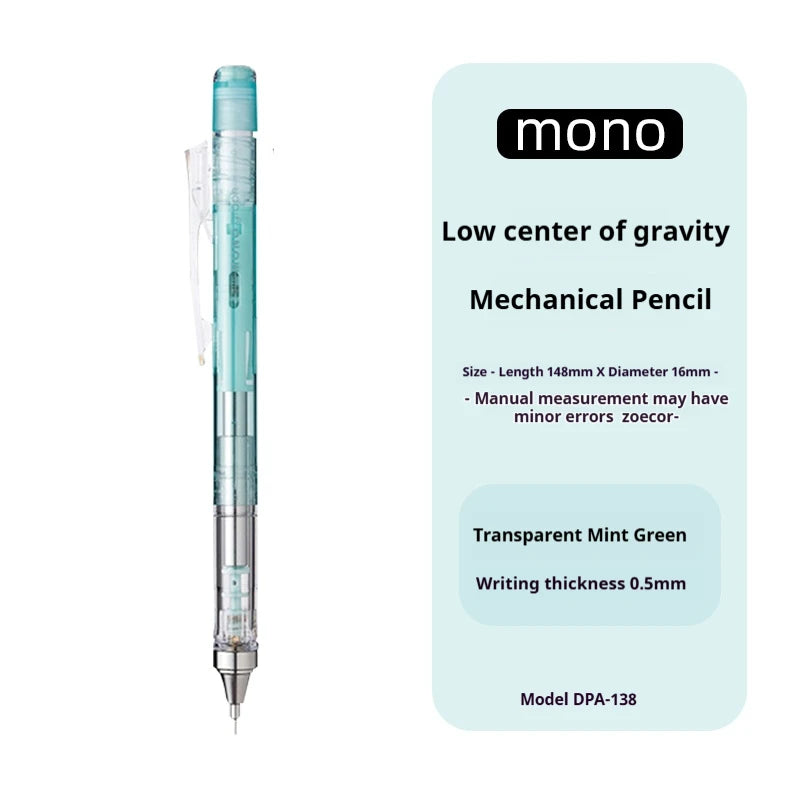 TOMBOW MONO Graph Shaker Mechanical Pencil,0.3/0.5mm Frosted Clear Rod Low Center of Gravity Design,Shake-to-Advance Art Supplie