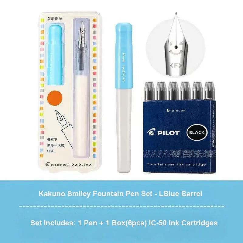 Pilot Kakuno Fountain Pen Anti-Roll Barrel Beginner Friendly Grip Smooth Writing Calligraphy Pens Collection Thoughtful Supplies