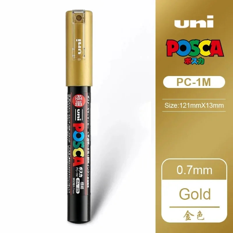 Uni POSCA Paint Marker – PC-1M / PC-3M / PC-5M Acrylic Ink Pen for Art, Graffiti & DIY