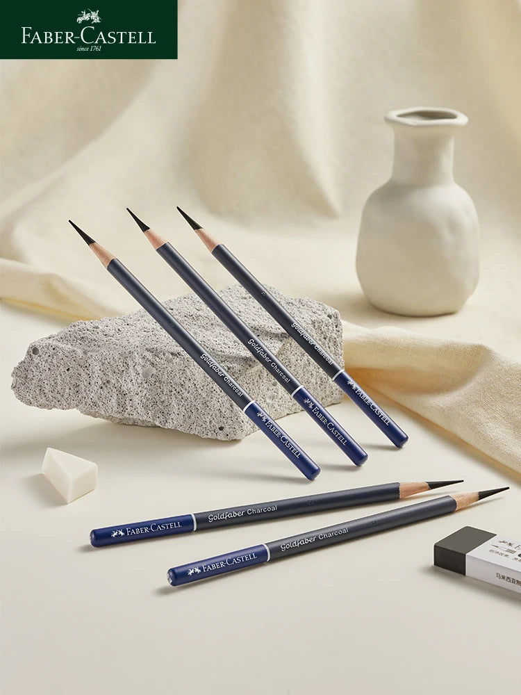 Faber-Castell Goldfaber Charcoal Pencils – Set of 5 or 6 for Drawing & Sketching