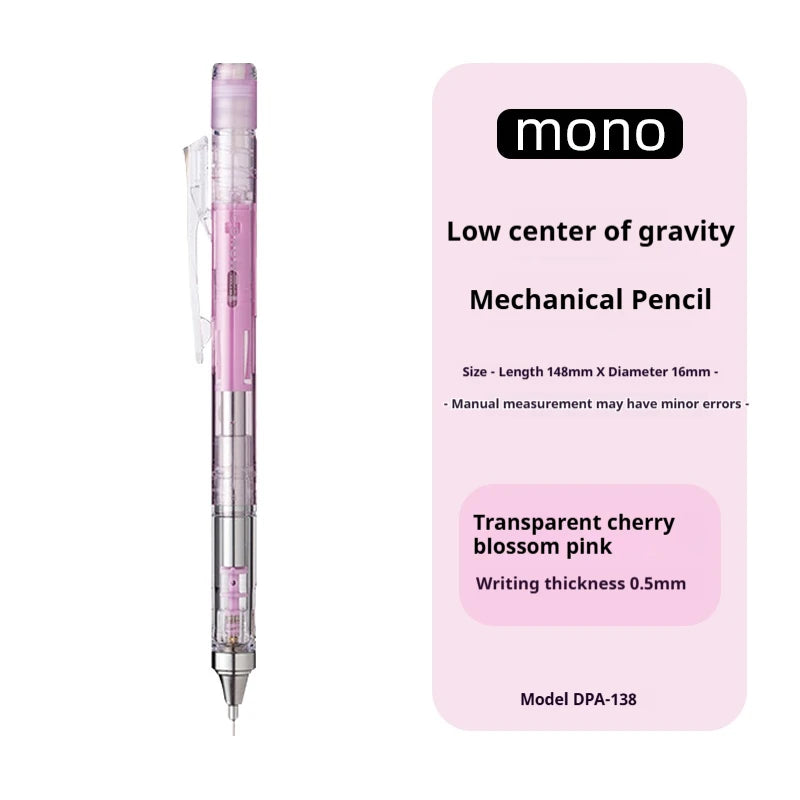 TOMBOW MONO Graph Shaker Mechanical Pencil,0.3/0.5mm Frosted Clear Rod Low Center of Gravity Design,Shake-to-Advance Art Supplie