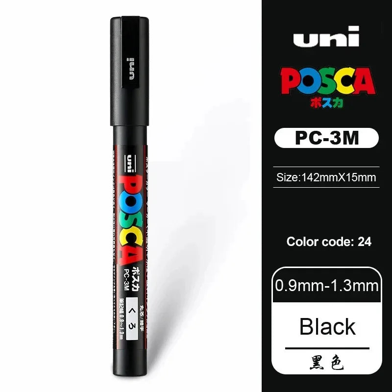 Uni POSCA Paint Marker – PC-1M / PC-3M / PC-5M Acrylic Ink Pen for Art, Graffiti & DIY