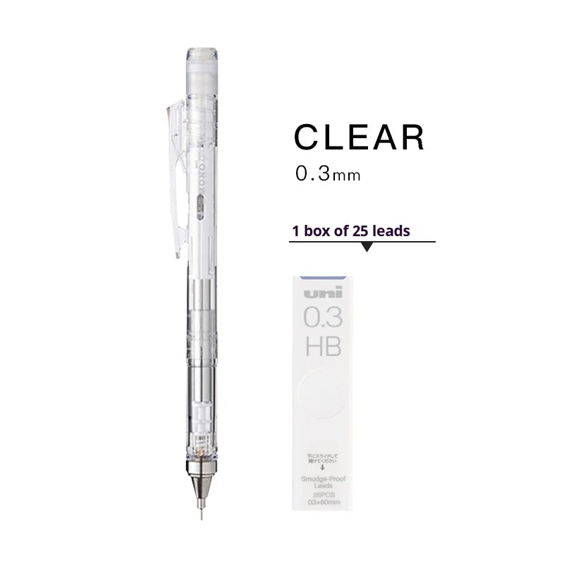 TOMBOW MONO Graph Shaker Mechanical Pencil,0.3/0.5mm Frosted Clear Rod Low Center of Gravity Design,Shake-to-Advance Art Supplie