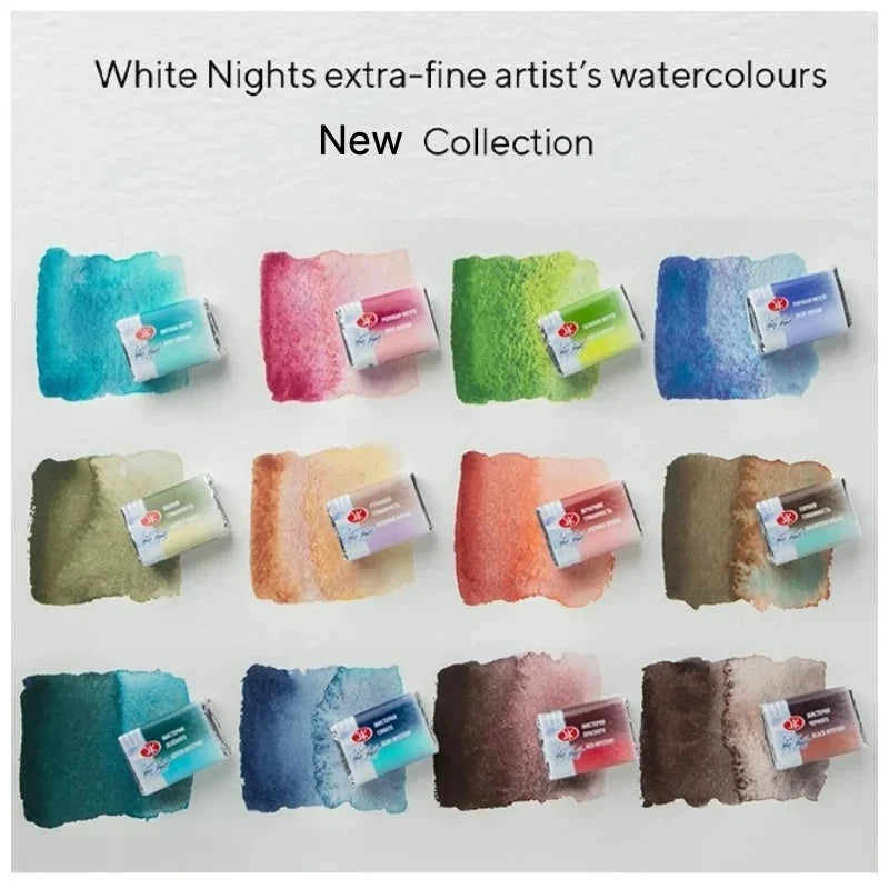 White Nights Limited Edition Granulation Watercolor Pan | Professional Artist Grade — Dream, Mystery & Nebula Series
