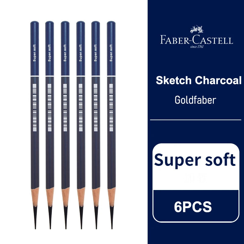 Faber-Castell Goldfaber Charcoal Pencils – Set of 5 or 6 for Drawing & Sketching