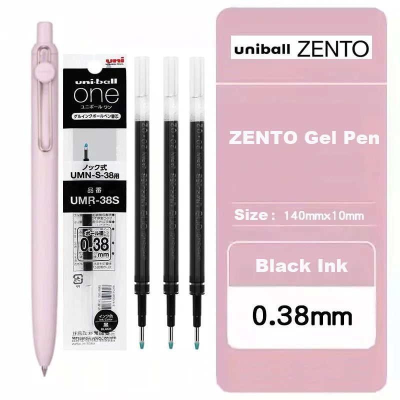 Uni-ball ZENTO Gel Ink Pen 0.38mm/0.5mm – Japanese Smooth Writing Rollerball Pen, Fine Point Signature Pen for School, Office & Journaling