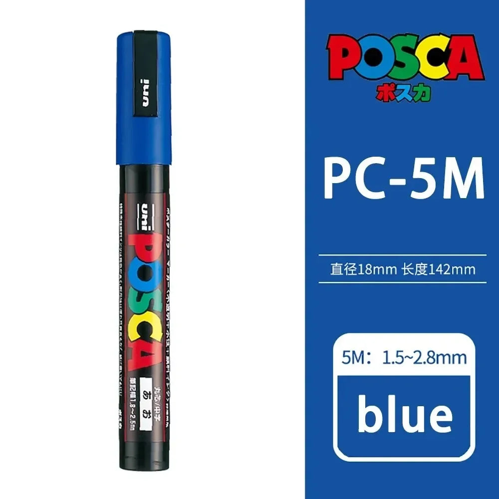 Uni POSCA Paint Marker – PC-1M / PC-3M / PC-5M Acrylic Ink Pen for Art, Graffiti & DIY