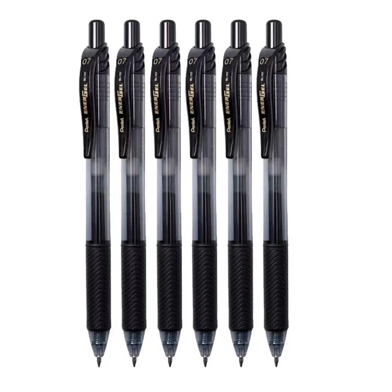 6pcs Pentel Energel Gel Pen BL107 0.7mm Quick Drying Ink Push Type Pens Writting Smooth Signature Pen School Supplies