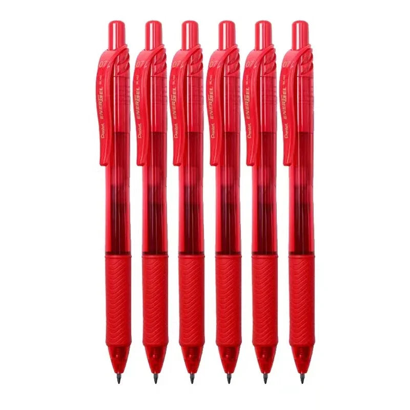 6pcs Pentel Energel Gel Pen BL107 0.7mm Quick Drying Ink Push Type Pens Writting Smooth Signature Pen School Supplies