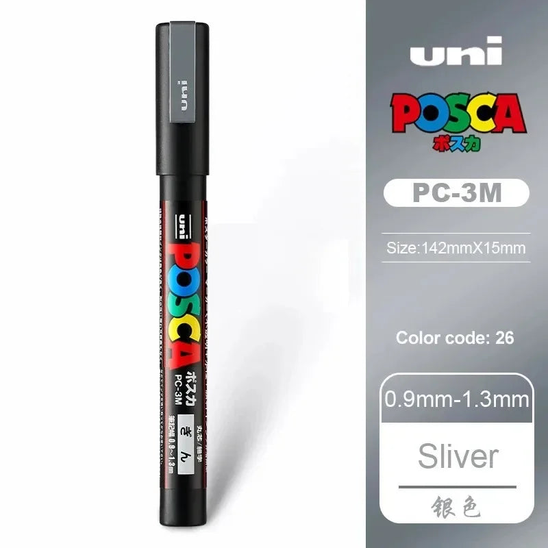 Uni POSCA Paint Marker – PC-1M / PC-3M / PC-5M Acrylic Ink Pen for Art, Graffiti & DIY