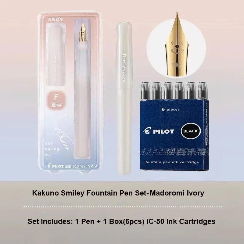 Pilot Kakuno Fountain Pen Anti-Roll Barrel Beginner Friendly Grip Smooth Writing Calligraphy Pens Collection Thoughtful Supplies