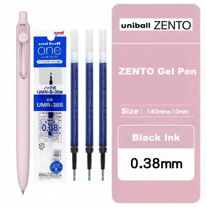 Uni-ball ZENTO Gel Ink Pen 0.38mm/0.5mm – Japanese Smooth Writing Rollerball Pen, Fine Point Signature Pen for School, Office & Journaling