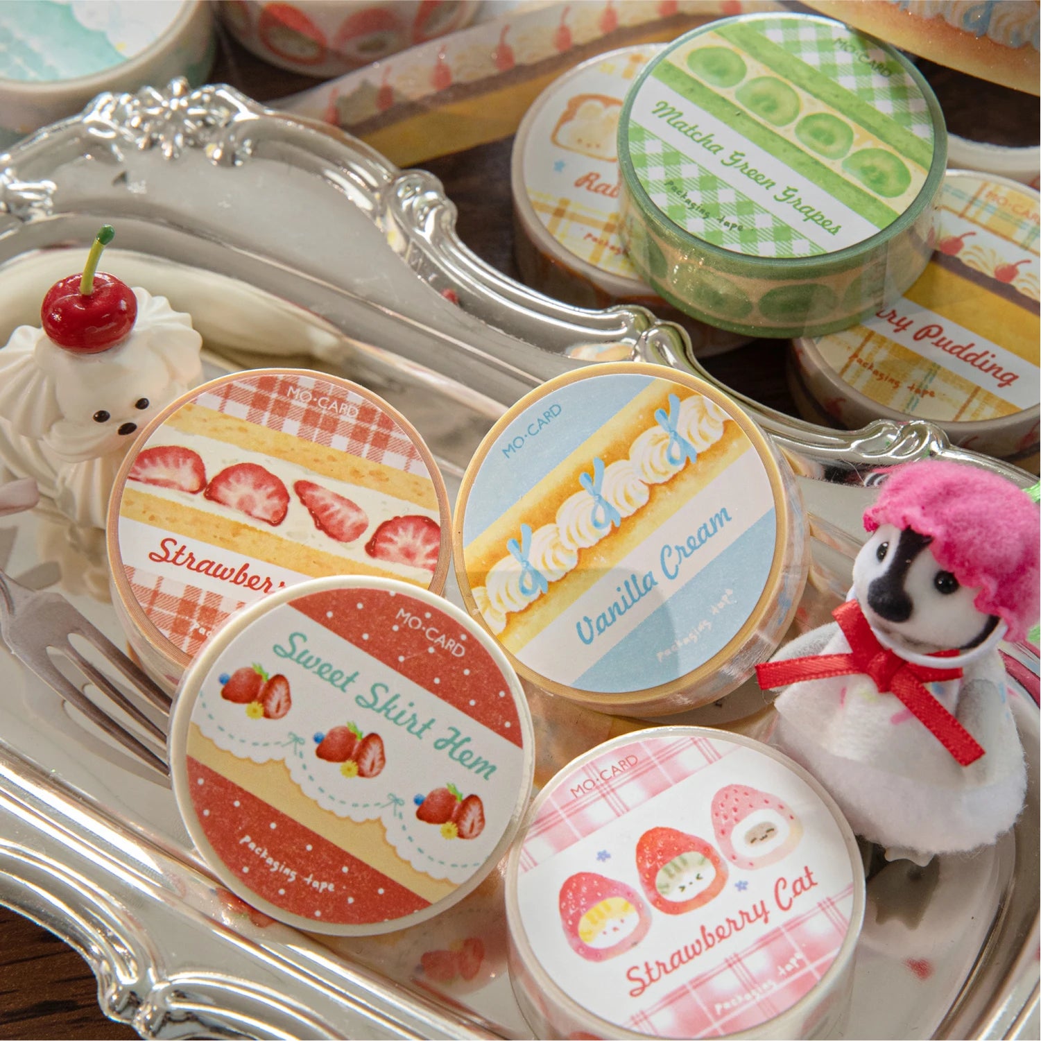 Kawaii Cake Shop Washi Tape – 15mm Sparkling Dessert Masking Tape for Journaling & Scrapbooking
