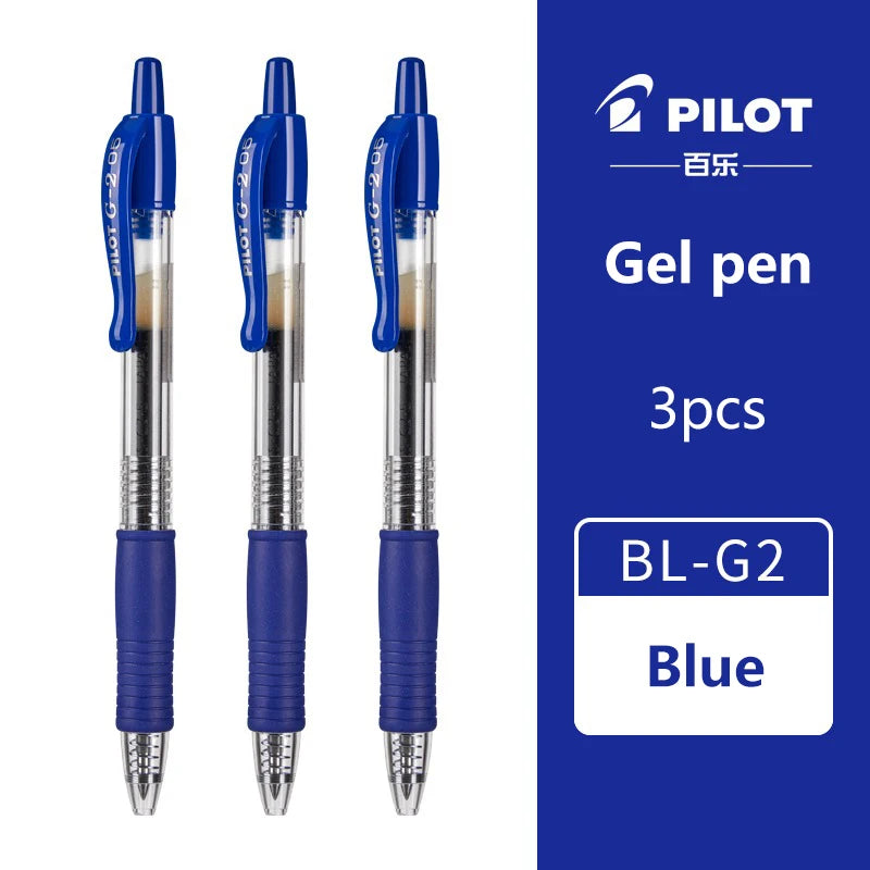 3pcs Japan Pilot Gel Pens Large Capacity BL-G2 0.5/0.7mm Writing Pen Red Blue Black School Office Supplies Children's Stationery