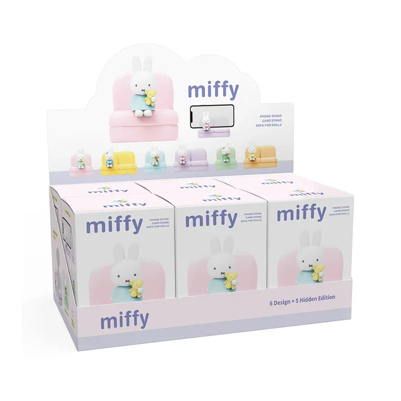 Kawaii Miffy Cartoon Surrounding Sofa Mobile Phone Stand Fashion Play Model Hand Desk Decoration Cute Doll Toy Christmas Gifts