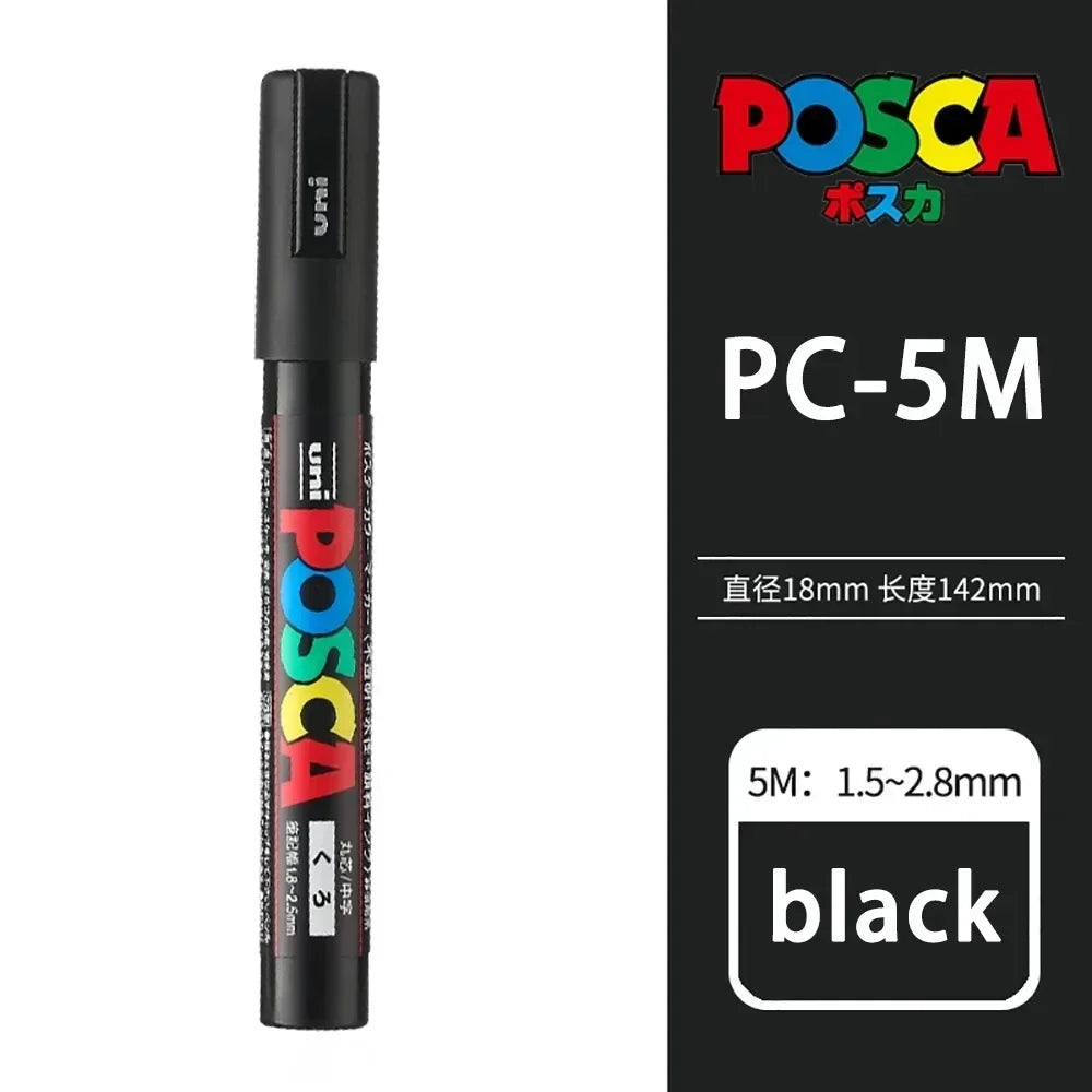 Uni POSCA Paint Marker – PC-1M / PC-3M / PC-5M Acrylic Ink Pen for Art, Graffiti & DIY