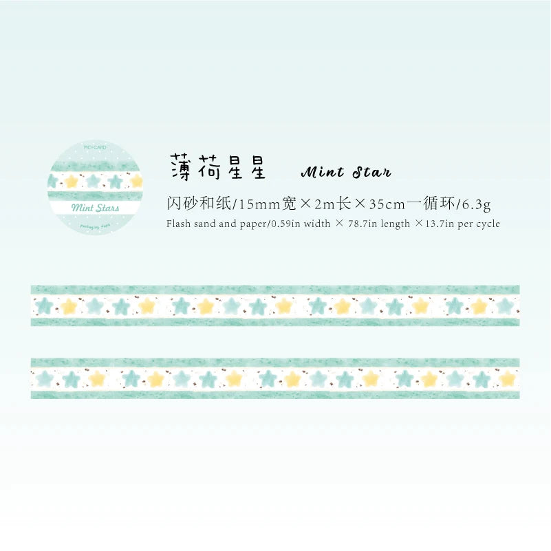 Kawaii Cake Shop Washi Tape – 15mm Sparkling Dessert Masking Tape for Journaling & Scrapbooking