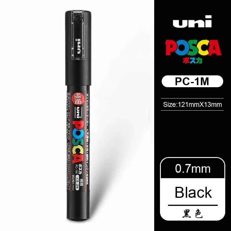 Uni POSCA Paint Marker – PC-1M / PC-3M / PC-5M Acrylic Ink Pen for Art, Graffiti & DIY