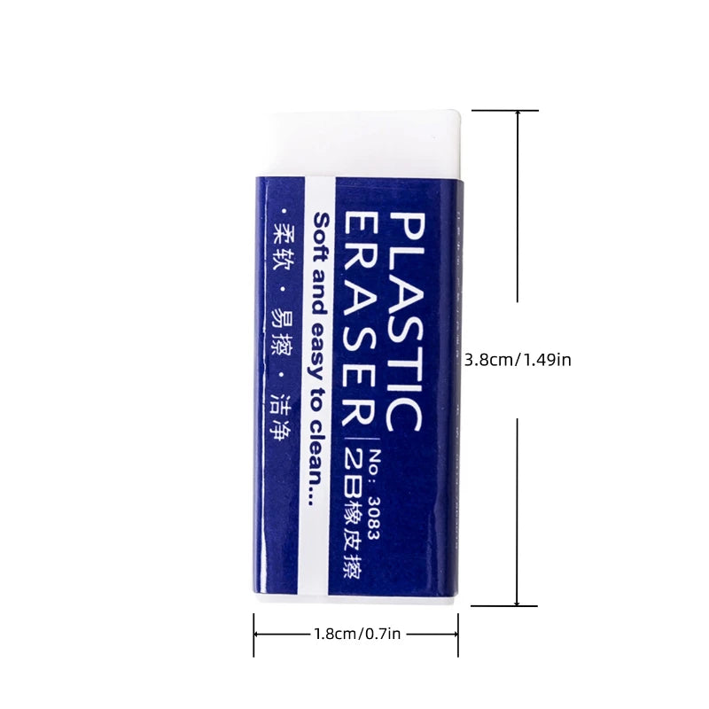6-Pack Soft Rubber 2B Pencil Erasers | Art Sketch & Drawing Correction Supplies for Students