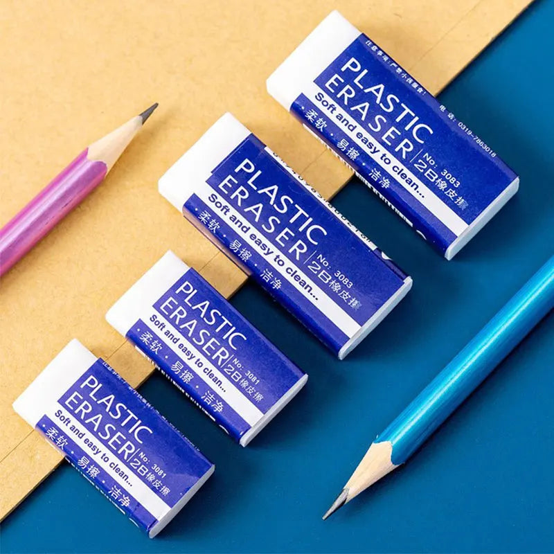 6-Pack Soft Rubber 2B Pencil Erasers | Art Sketch & Drawing Correction Supplies for Students