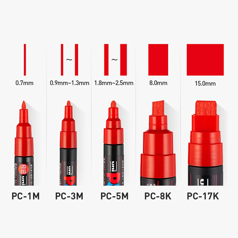 Uni POSCA Paint Marker – PC-1M / PC-3M / PC-5M Acrylic Ink Pen for Art, Graffiti & DIY